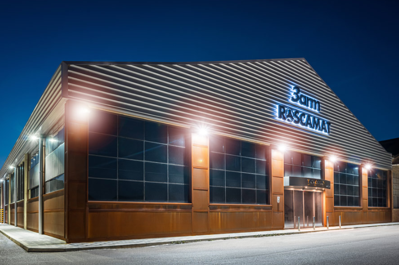 Roscamat USA warehouse at night time.