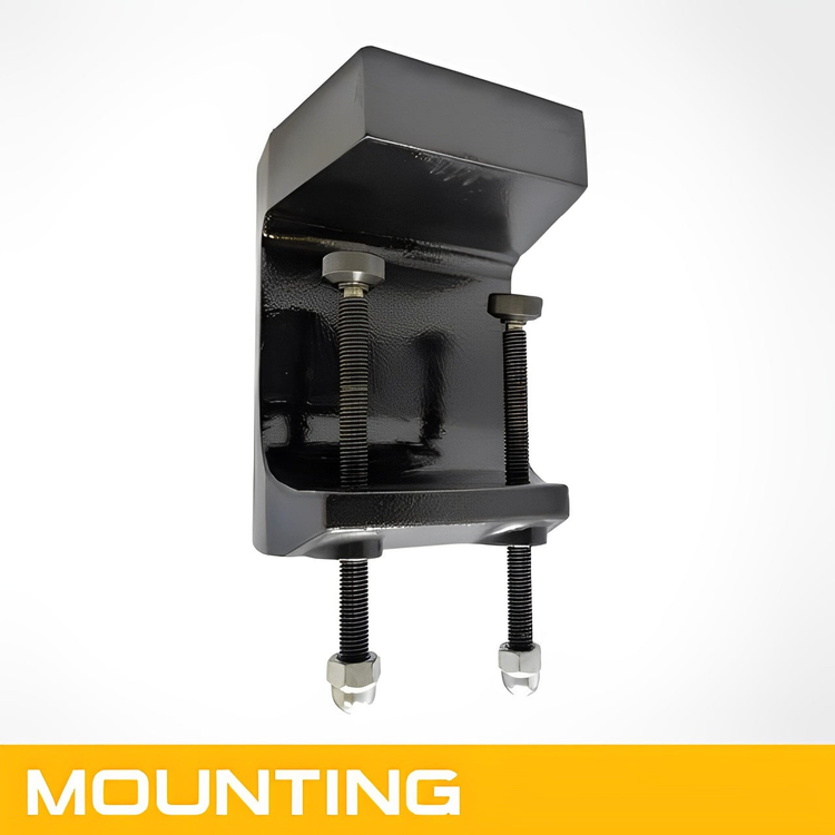 Mounting bracket for tapping arms, with adjustable components and robust metal construction